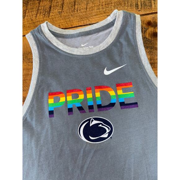 Nike Tops - NWT Penn State PRIDE Nike Dri-Fit Gray Rainbow Nittany Lion Tank Top Size Medium